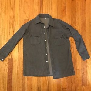 Oversized Corduroy Button Up Shirt